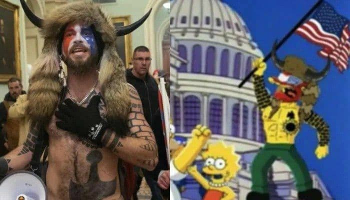 طرفداران سریال کارتون سیمپسون‌ها (The Simpsons) ذوق‌زده شباهت‌هایی را بین یورش راستگرایان افراطی به ساختمان کنگره و یکی از قسمت‌های اخیر این سریال پیدا کرده‌اند.